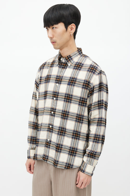 Sophnet Cream 
Multicolour Plaid Shirt