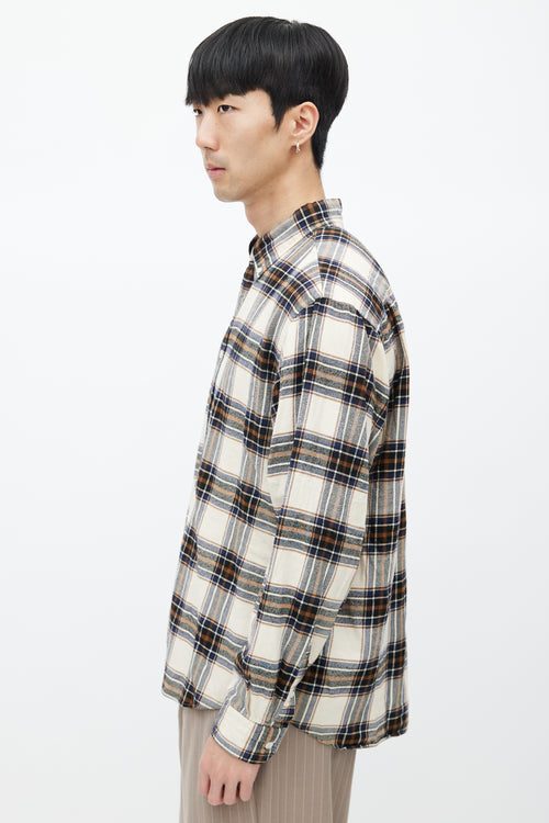 Sophnet Cream 
Multicolour Plaid Shirt