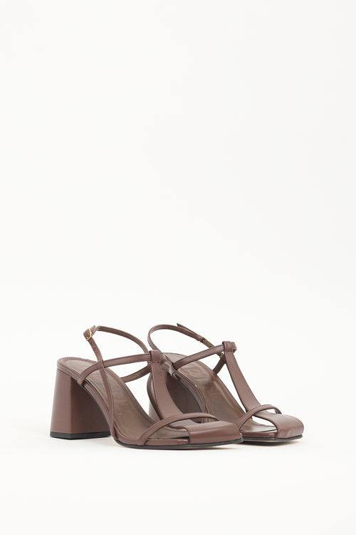 Souliers Martinez Brown Leather Frisia Sandal