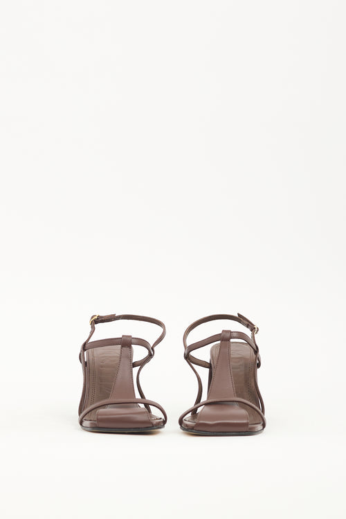 Souliers Martinez Brown Leather Frisia Sandal