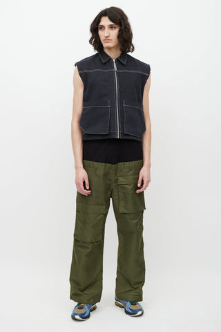 Spencer Badu Black Contrast Stitch Vest