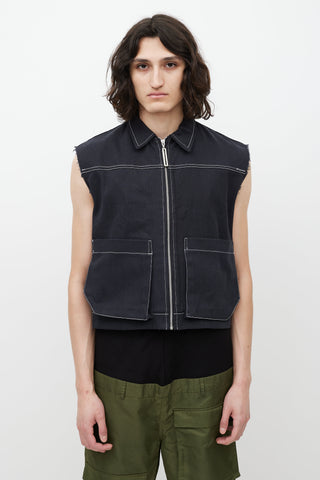 Spencer Badu Black Contrast Stitch Vest