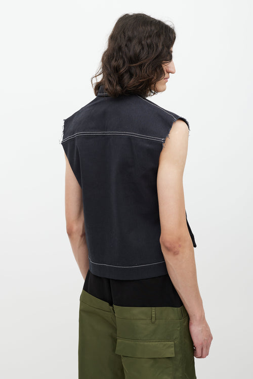 Spencer Badu Black Contrast Stitch Vest