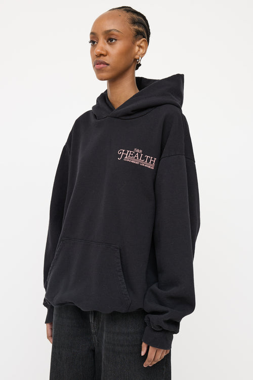 Sporty&Rich Black Logo Graphic Hoodie