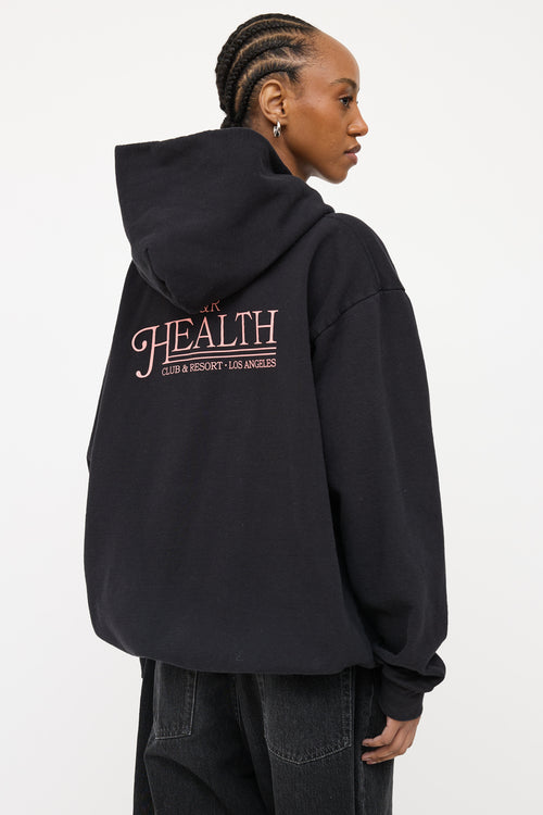 Sporty&Rich Black Logo Graphic Hoodie