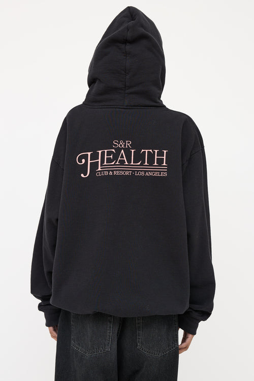 Sporty&Rich Black Logo Graphic Hoodie