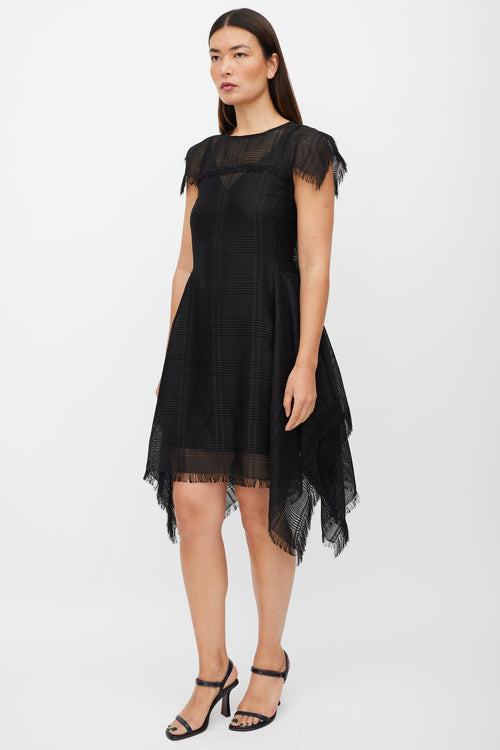 Sportmax Black Crocheted Fringe Dress