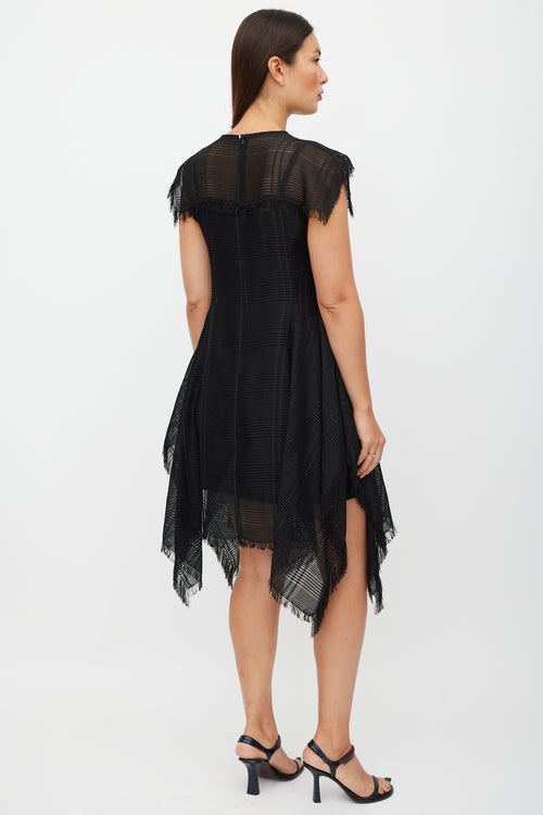 Sportmax Black Crocheted Fringe Dress