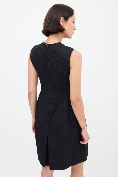 Sportmax Black Puckered A-Line Midi Dress