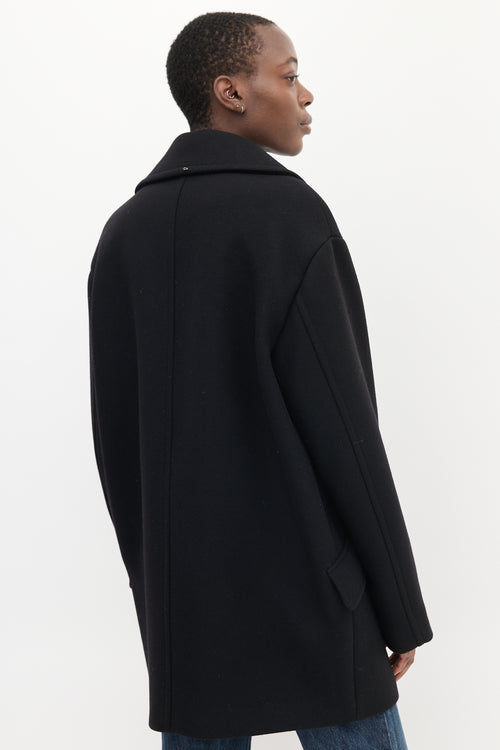 Sportmax Black Wool Double Breasted Coat