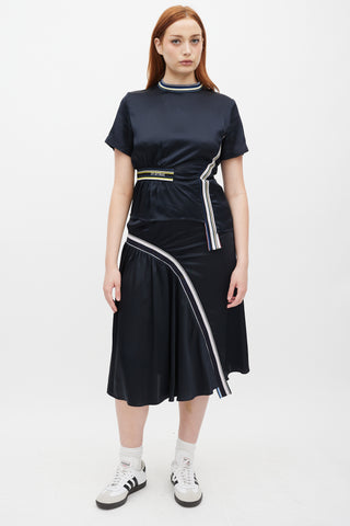 Sportmax Navy 
Multicolour Logo Elastic Asymmetrical Set