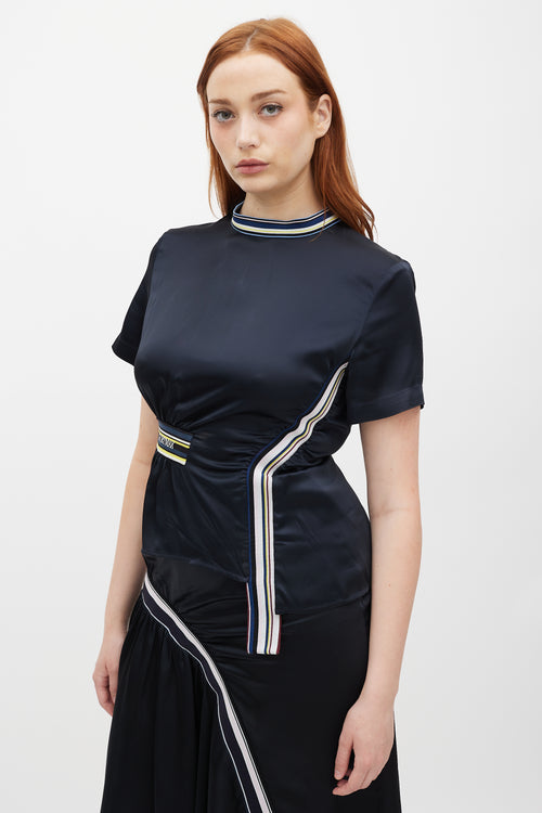 Sportmax Navy 
Multicolour Logo Elastic Asymmetrical Set