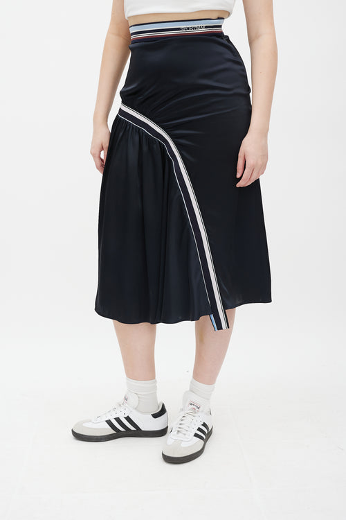 Sportmax Navy 
Multicolour Logo Elastic Asymmetrical Set