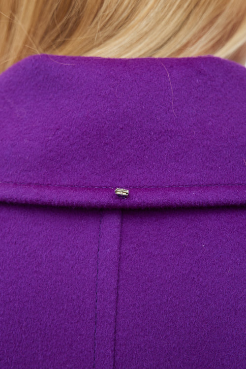 Sportmax Purple Wool Double Breasted Coat