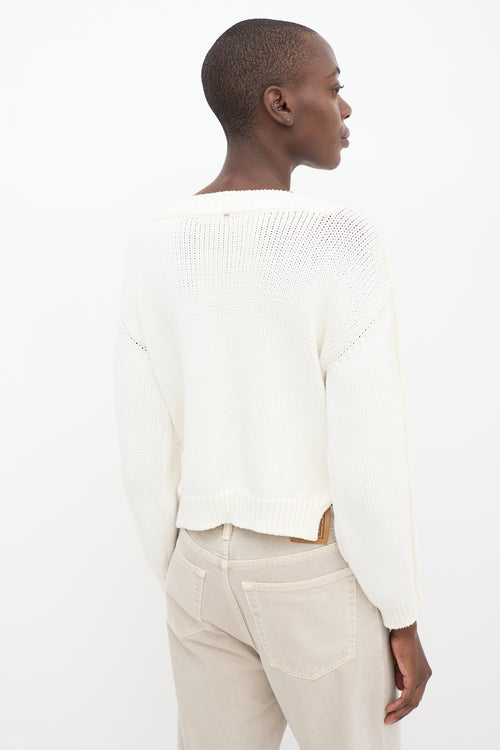 Sportmax White 
Black Cage Knit Sweater