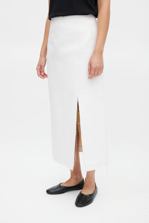 Sportmax White Distresssed Skirt