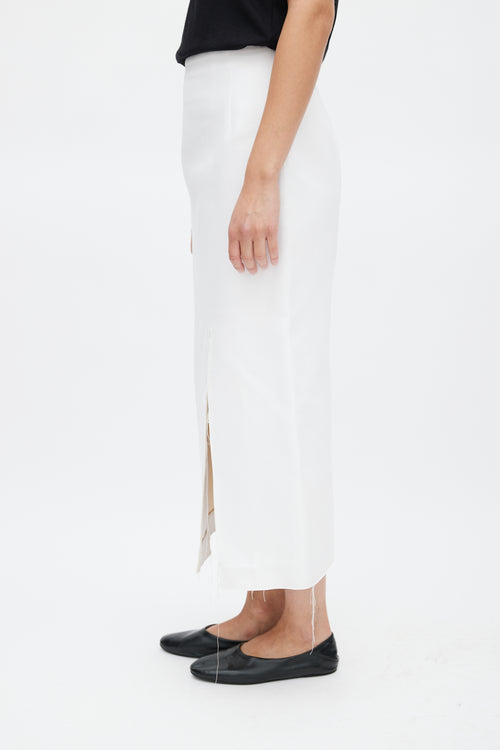 Sportmax White Distresssed Skirt