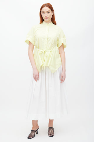 Sportmax Yellow Cuffed Tie Shirt