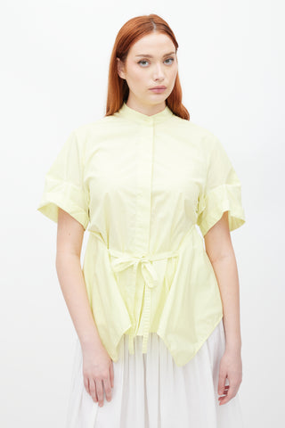 Sportmax Yellow Cuffed Tie Shirt