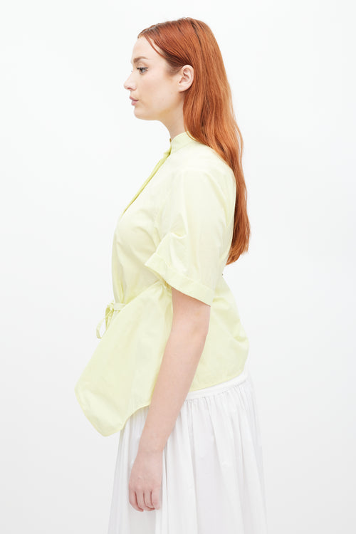 Sportmax Yellow Cuffed Tie Shirt