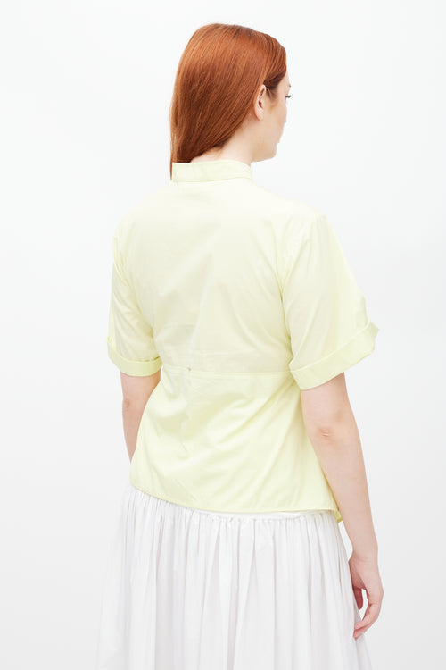 Sportmax Yellow Cuffed Tie Shirt