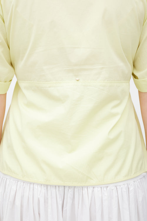 Sportmax Yellow Cuffed Tie Shirt