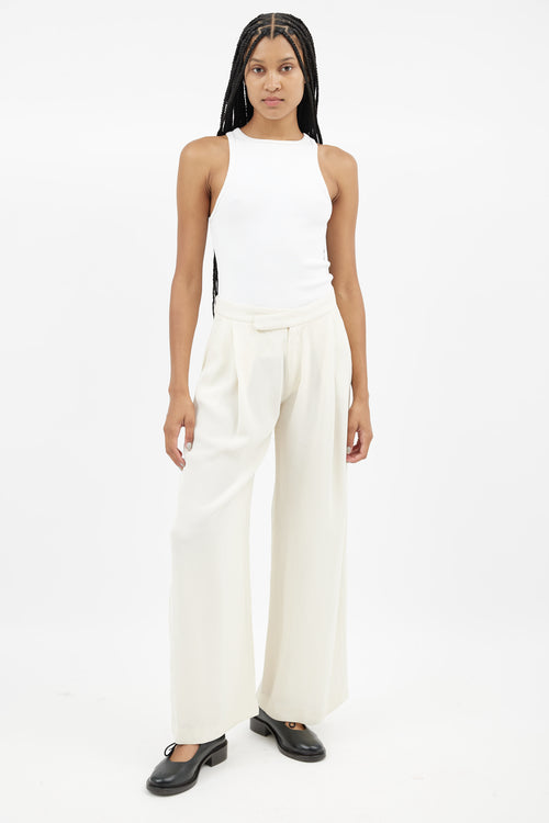 St. Agni Cream Wide Leg Trouser