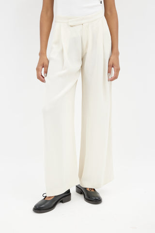 St. Agni Cream Wide Leg Trouser