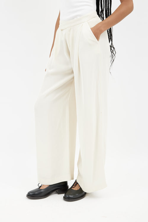 St. Agni Cream Wide Leg Trouser