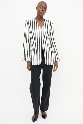 St. Agni Linen Striped Blazer