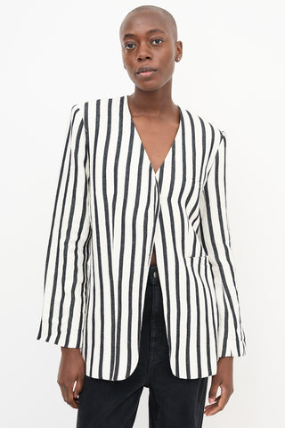 St. Agni Linen Striped Blazer