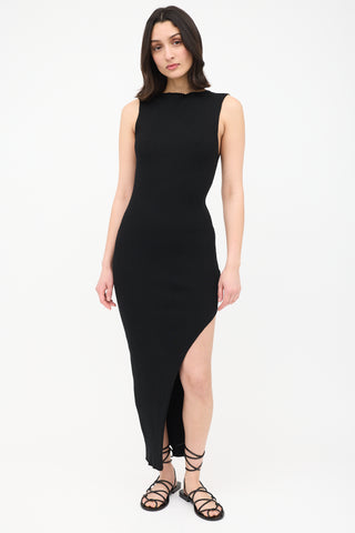 St. Agni Ribbed Knit Cut Away Dress