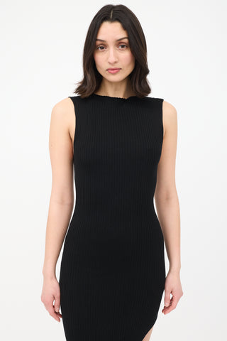 St. Agni Ribbed Knit Cut Away Dress