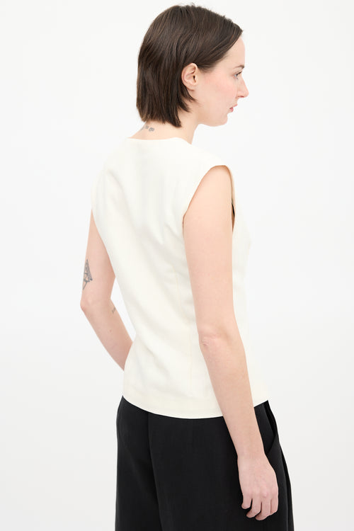 St. Agni Cream Concealed Button Vest