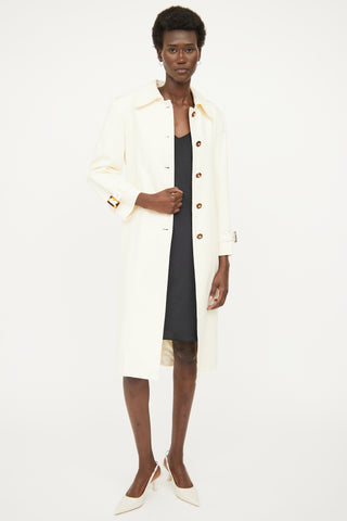 St. John Cream Belted Trench Coat