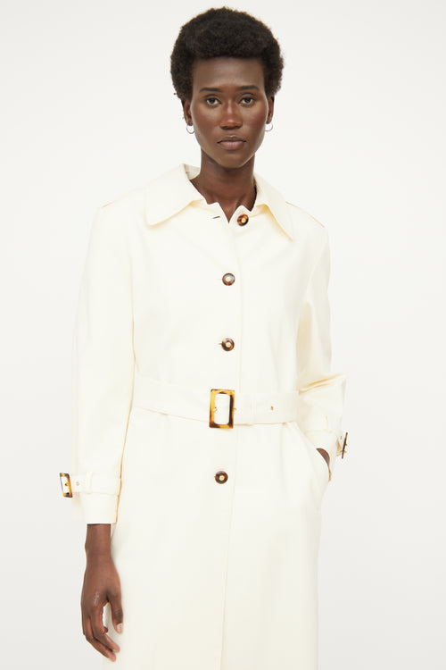 St. John Cream Belted Trench Coat