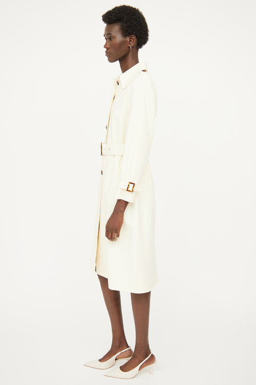 St. John Cream Belted Trench Coat