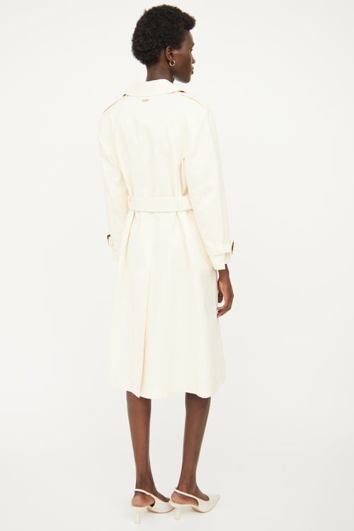 St. John Cream Belted Trench Coat