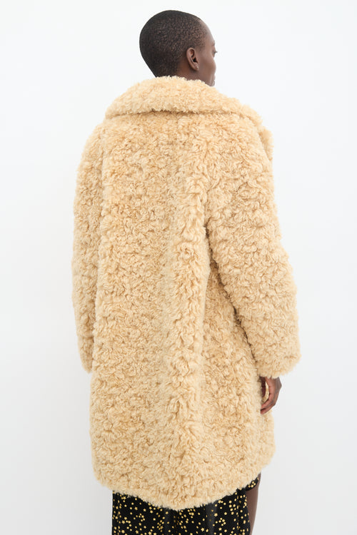 Stand Studio Beige Faux Fur Camille Cocoon Coat