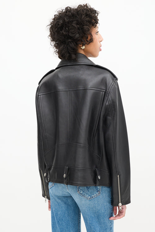 Stand Studio Black Leather Icon Biker Jacket