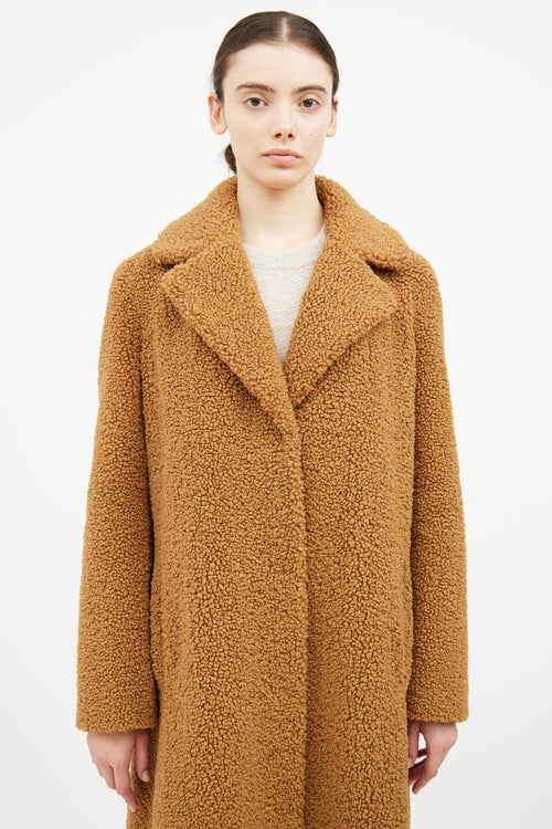 Stand Studio Brown Sherpa Long Jacket