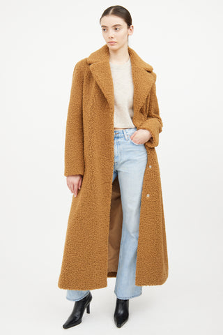 Stand Studio Brown Sherpa Long Jacket