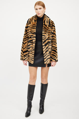 Stand Studio Brown 
Black Animal Print Coat