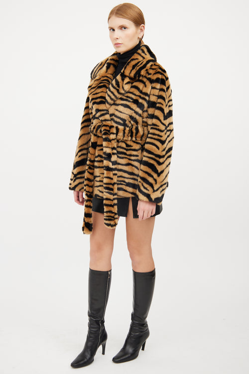 Stand Studio Brown 
Black Animal Print Coat