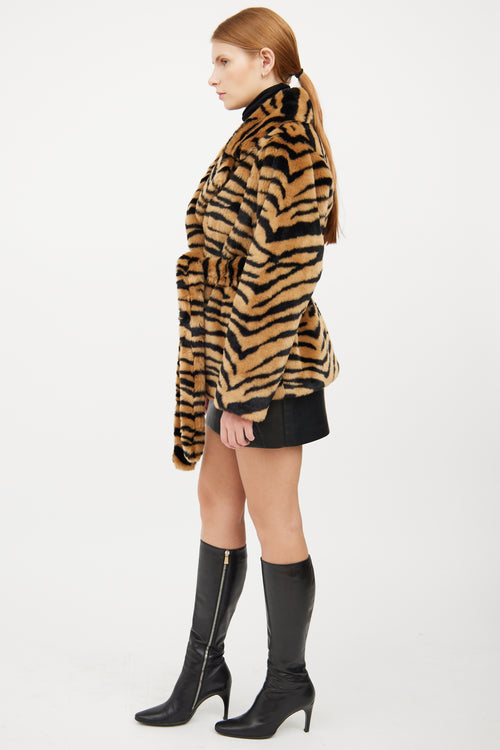 Stand Studio Brown 
Black Animal Print Coat