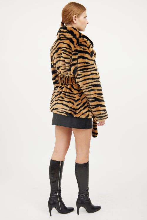 Stand Studio Brown 
Black Animal Print Coat