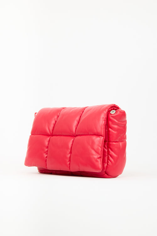 Stand Studio Red Faux Leather Wanda Quilted Bag