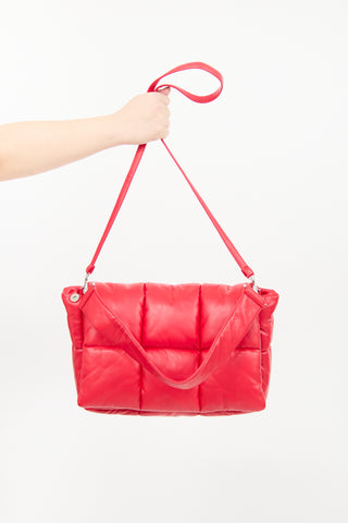 Stand Studio Red Faux Leather Wanda Quilted Bag