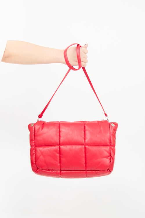 Stand Studio Red Faux Leather Wanda Quilted Bag