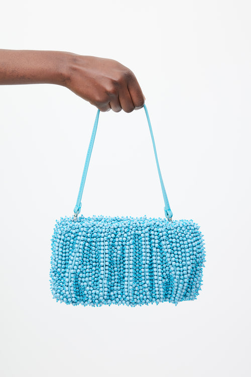 Staud Blue Beaded Bean Convertible Bag